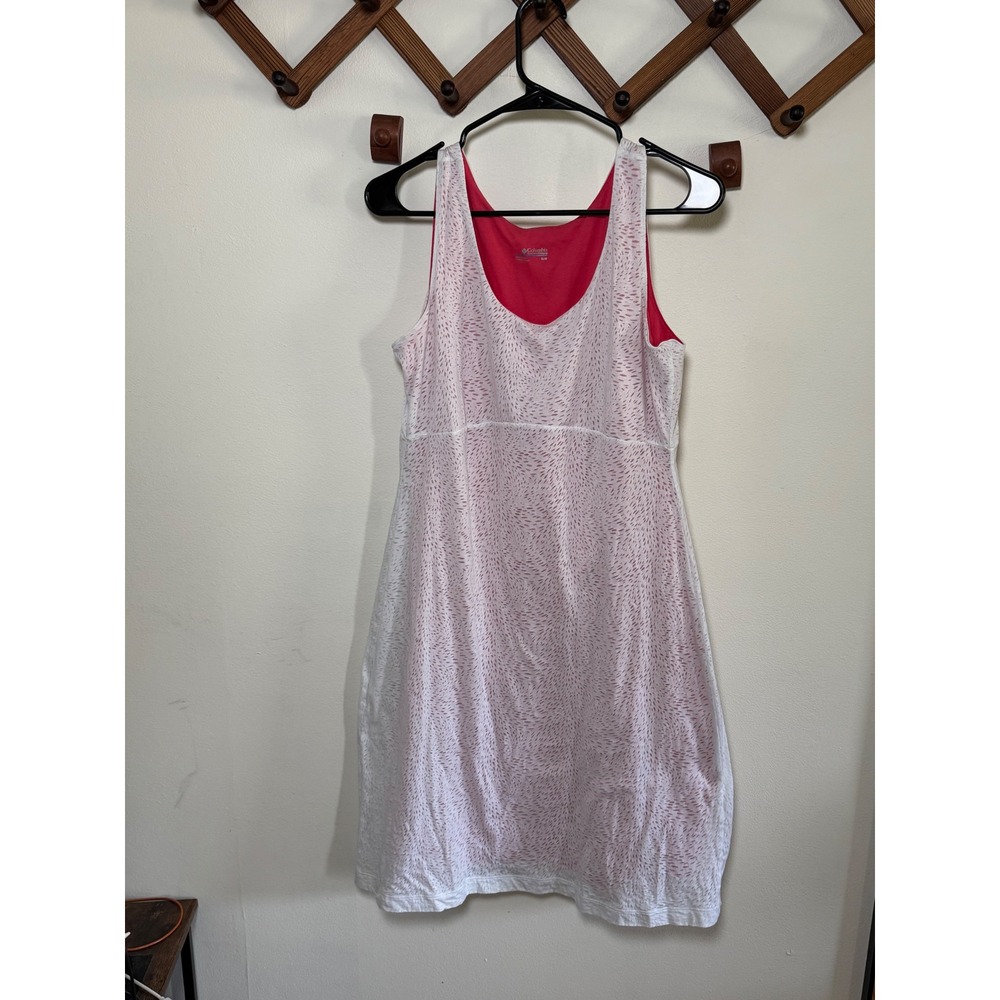 Columbia Sportswear Womens Pink White Abstract Print Empire‎ Waist Dress Medium